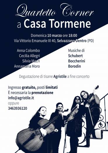 10 Marzo musica classica con quartetto d’archi Corner