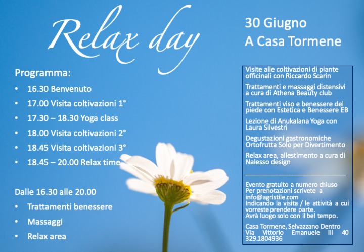Locandina Relax Day 30 giugno 2019